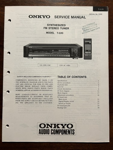 Onkyo g10 sintonizzatore fm - onkyo,
