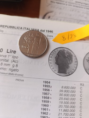 Moneta 100 lire del - lire,