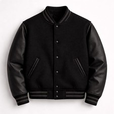 Black Varsity Jacket Leather