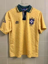 VINTAGE BRASILE 1992 1993 HOME FOOTBALL SHIRT UMBRO
