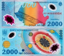 ROMANIA - 2000 lei 1999 UNC FDS Commemorativa polymer