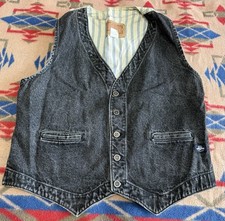 Gilet vintage levis nero denim - gilet,