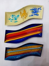 3 PIATTINI ONDULATI SMALTATI