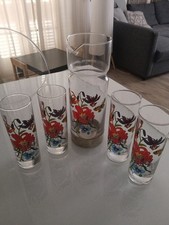 Bicchieri E Caraffa Gucci Flora Vintage Raro E Introvabile