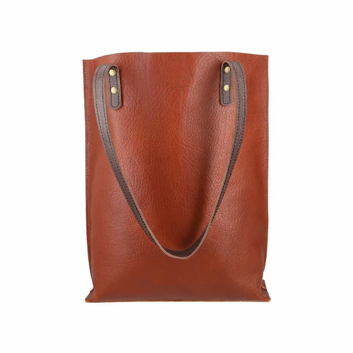 Borsa tote pelle - pelle, marrone