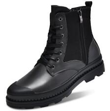 Mocassino uomo nero punk punta tonda stringato stivaletti moto alti 	