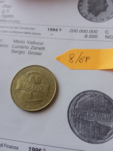 Moneta 200 lire del 1996 - da,