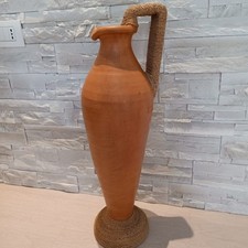 Splendida anfora in terracotta con inserti in corda