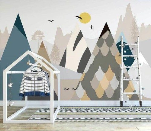 Carta parati disegnata - parati, 3d