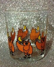 NUTELLA FERRERO BICCHIERE SERIE ANIMALI 1987 / 1988 GUFI GUFETTI OWL