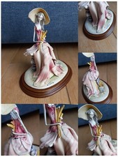 Vintage Italy Statuina Dama Damina Ceramica  Firmata E. TEZZA Scricciolo DIFETTI