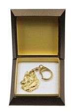 Belga Cane Pastore Tedesco - Dorato Portachiavi Con Cane IN Scatola Regalo