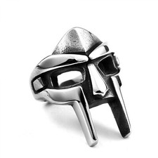 Misura 7-14 MF DOOM Maschera Stile Gladiatore Anello Acciaio Inox Argento Inox 1pz