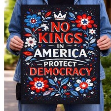 Insegna di protesta No Kings