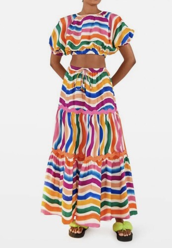 Maxi gonna multicolore righe - multicolore,