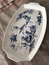 Vecchio vassoio in ceramica Laveno- decoro giapponese