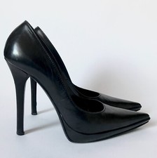 Scarpe Decoltè CASADEI Pelle Nera Tacco 12 - Taglia 36 1/2 Perfette - Donna