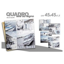QUADRO QUADRETTO DECORATIVO 45X45X1,5CM TELA SU LEGNO DELUXE DECORI ASS. 709661