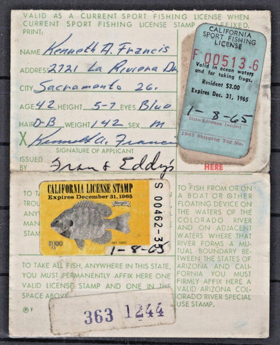 California 1965 licenza - , di