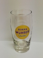 BICCHIERE BIRRA WUHRER QUALITÀ BEER BIER VETRO VINTAGE GLASS BOCCALE COLLECTION 