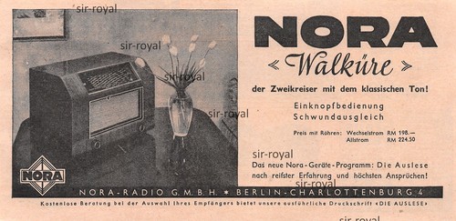 Radio valvole nora valchiria - radio,