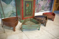 porta piante , vaso , piatto , centro tavola in legno kkg07set1