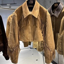 Giacca donna frange pelle