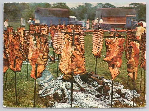 Cartolina folklore barbecue