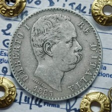 2 Lire 1885 Raro qBB, Umberto