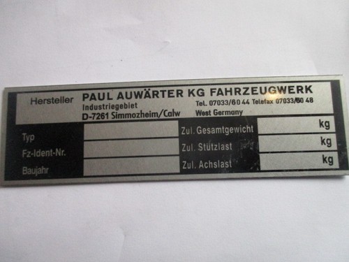 Typenschild schild paul - typenschild,
