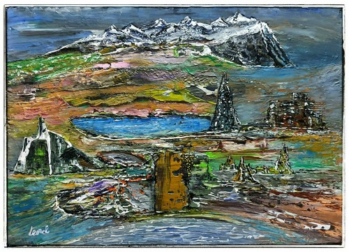 Quadro astratto dipinto - , mano