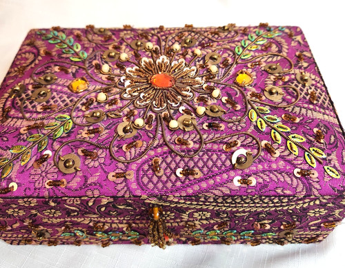 Portagioie broccato fucsia