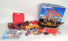 Stock Playmobil set 4424 Nave Pirata vela rossa Completa 95%+Soldati Figure-XXX
