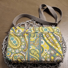 Tracolla mini computer Vera Bradley Limone Parfait Turchese Paisley in pensione