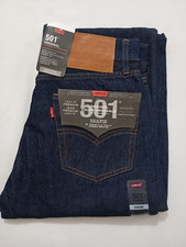 JEANS LEVIS 501 ORIGINALE UOMO REGULAR GAMBA DRITTA FIT BLU SCURO TUTTE LE TAGLIE