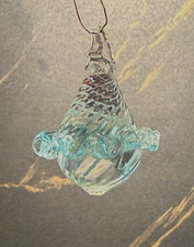 PENDENTE IN VETRO DI MURANO AZZURRO, H 45 mm, FATTO A MANO, PER LAMPADARI