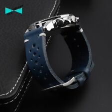 Cinturino orologio in pelle rally racing blu nero marrone beige 18 20 22 24 mm