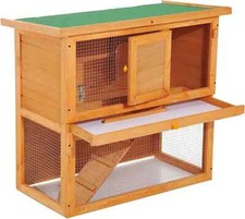 Gabbia per Conigli Conigliera da Esterno in Legno 90x45x80cm AllMyPets D51068