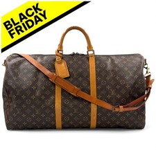 Borsa LOUIS VUITTON Keepall Bandouliere 60 monogrammi Boston pelle marrone PVC