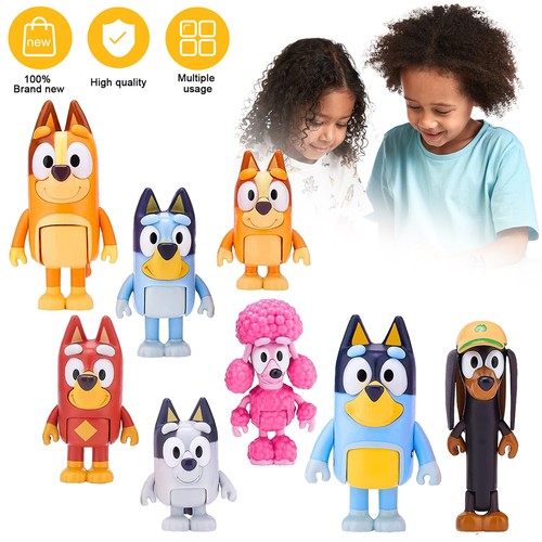 8pz set film animazione bluey - 8pz/set,