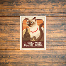 Adesivo viaggio gatto siamese