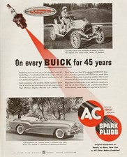 PUBBLICITA' 1953 CANDELE SPARK PLUGS AC  CORALOX AUTO BUICK GENERAL MOTOR GARAGE