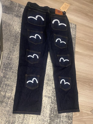 Jeans evisu blu navy - jeans,