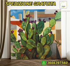 Best price QUADRO Renato Guttuso Fichi d'India STAMPA TELA CANVAS estate cactus 