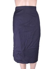 Gonna Skirt Ginocchio Blu Pura Lana Vergine Dritto Made Italy It 52 W 38 3xl