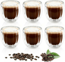 6 Pezzi Tazzine Caffe Vetro