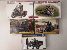 Lotto 5x Military Motorcycle Sidecar Italeri Miniart Zvezda Scala 1/35 -L5