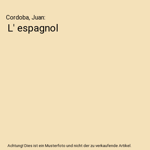 Espagnol cordoba juan - l', cordoba,