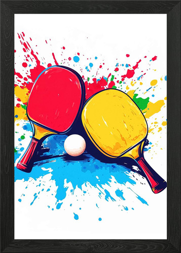 Ping pong paddle splash poster - ping,