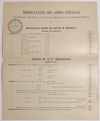 Listino prezzi francese - , fine